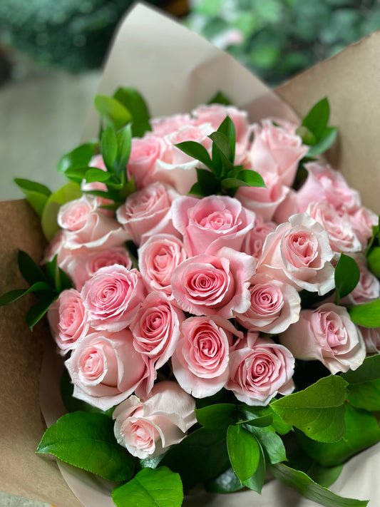 2 Dozen Pink roses Bouquet.